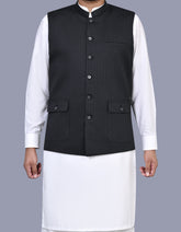 Black Stripe Waist Coat WC2524-1C-34