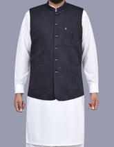 Navy Printed Waist Coat WC2525-2S-34