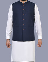 Navy Texture Waist Coat WC2600-4S-34