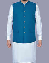 Blue Texture Waist Coat WC2601-2C-34