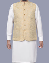 Cream Texture Waist Coat WC2601S-34