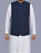 Navy Plain Waist Coat WC2606C-34