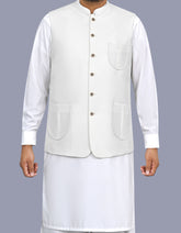 Off White Plain Waist Coat WC2608C-34
