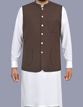 Chocolate Plain Waist Coat WC2609S-34