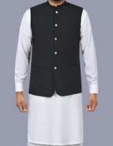 Black Plain Waist Coat WC2611S-34