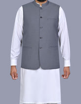 Grey Plain Waist Coat WC2615S-34
