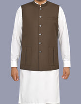 Chocolate Plain Waist Coat WC2624C-34