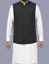 Black Check Waist Coat WC2639S-34