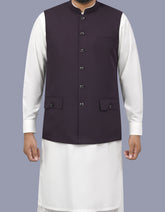 Maroon Check Waist Coat WC2641S-34