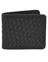 Black Texture 100% Leather Basic Wallet
