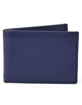 Blue Plain 100% Leather Wallet