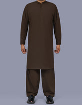 Chocolate Plain Kameez Shalwar KS26102R-XS