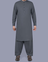 Charcoal Plain Kameez Shalwar KS2517-1R-XS