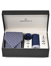 Navy Geometric Men Accessories Box