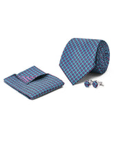 Teal Texture Cufflink Tie Set