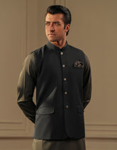 Navy Plain Waist Coat WC2422-1S-34