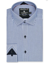 Stripe Navy Classic Fit Shirt FS2871-3RF-14.5