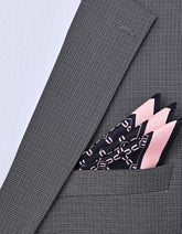 Black Geometric Pocket Square