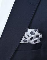 Silver Dotted Pocket Square