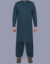 Teal Plain Kameez Shalwar KS2517-3S-XS