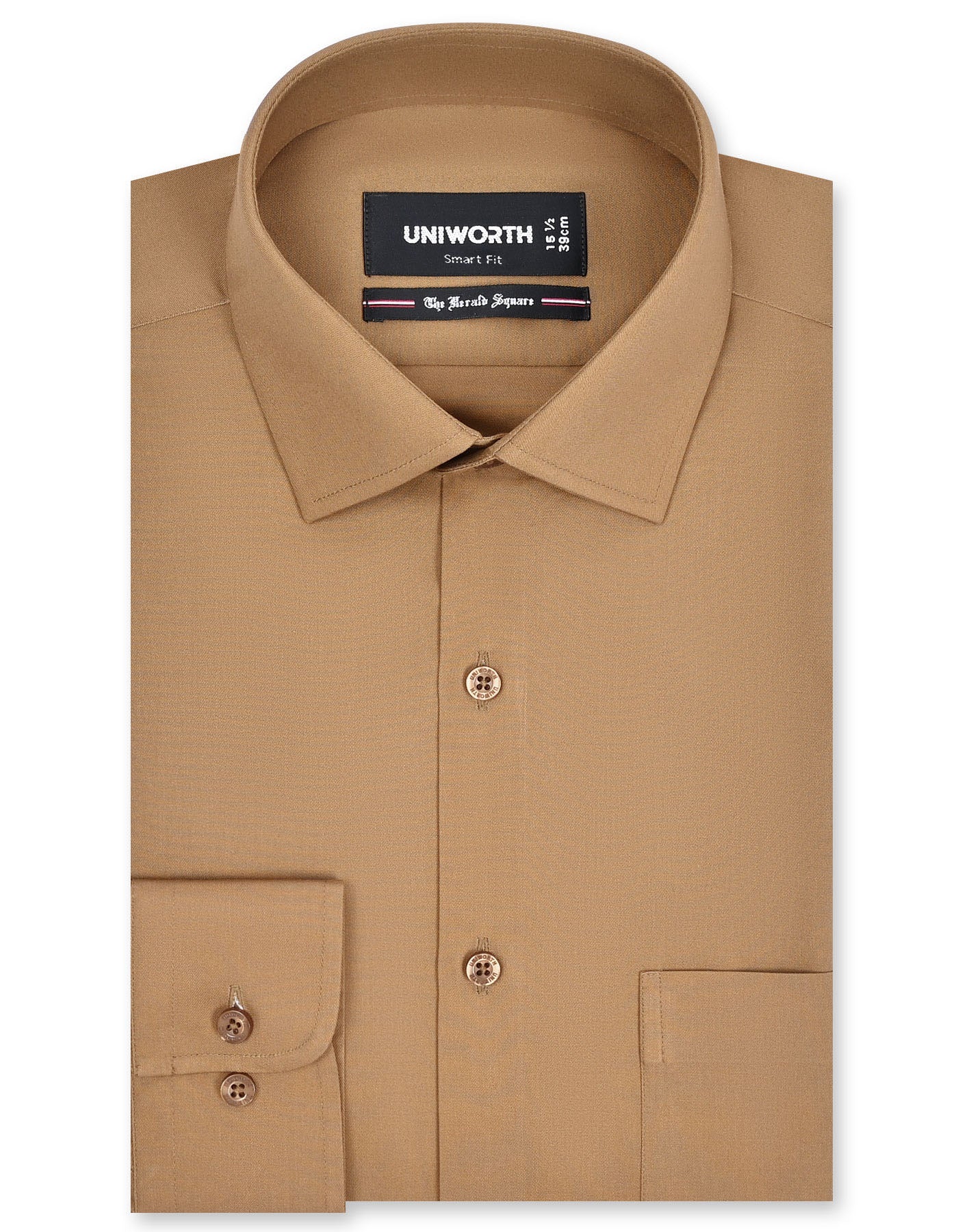Plain Khaki Tailored Smart Fit Shirt FS1633-3SF-14.5