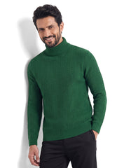 British Green Textured High Neck Sweater