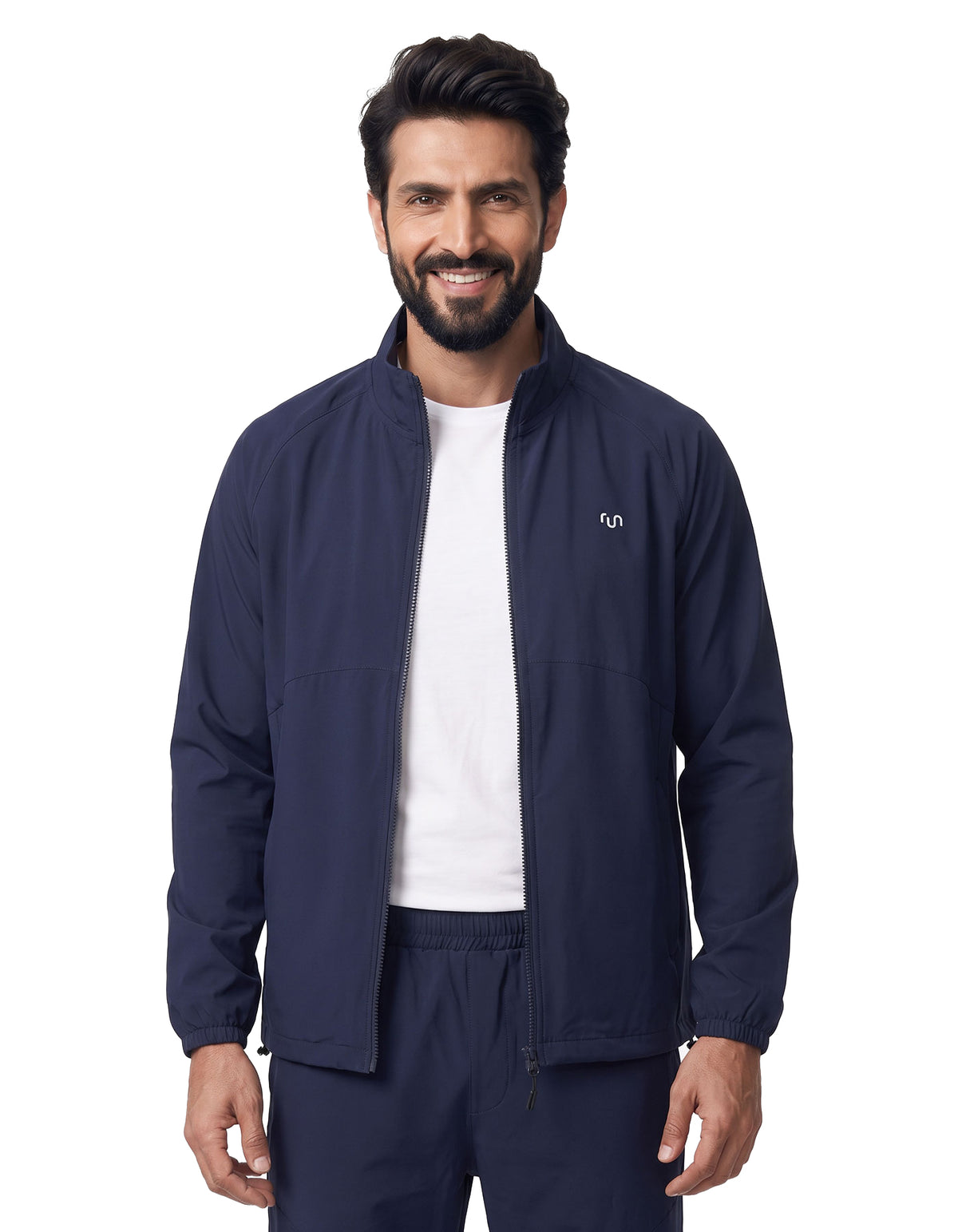 Navy Plain Performance Full Zipper
