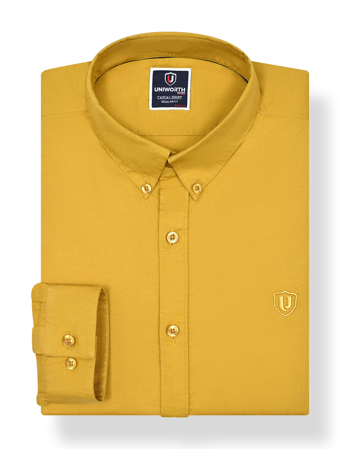 Mustard Embriodery Plain Casual Shirt CS2409R-S