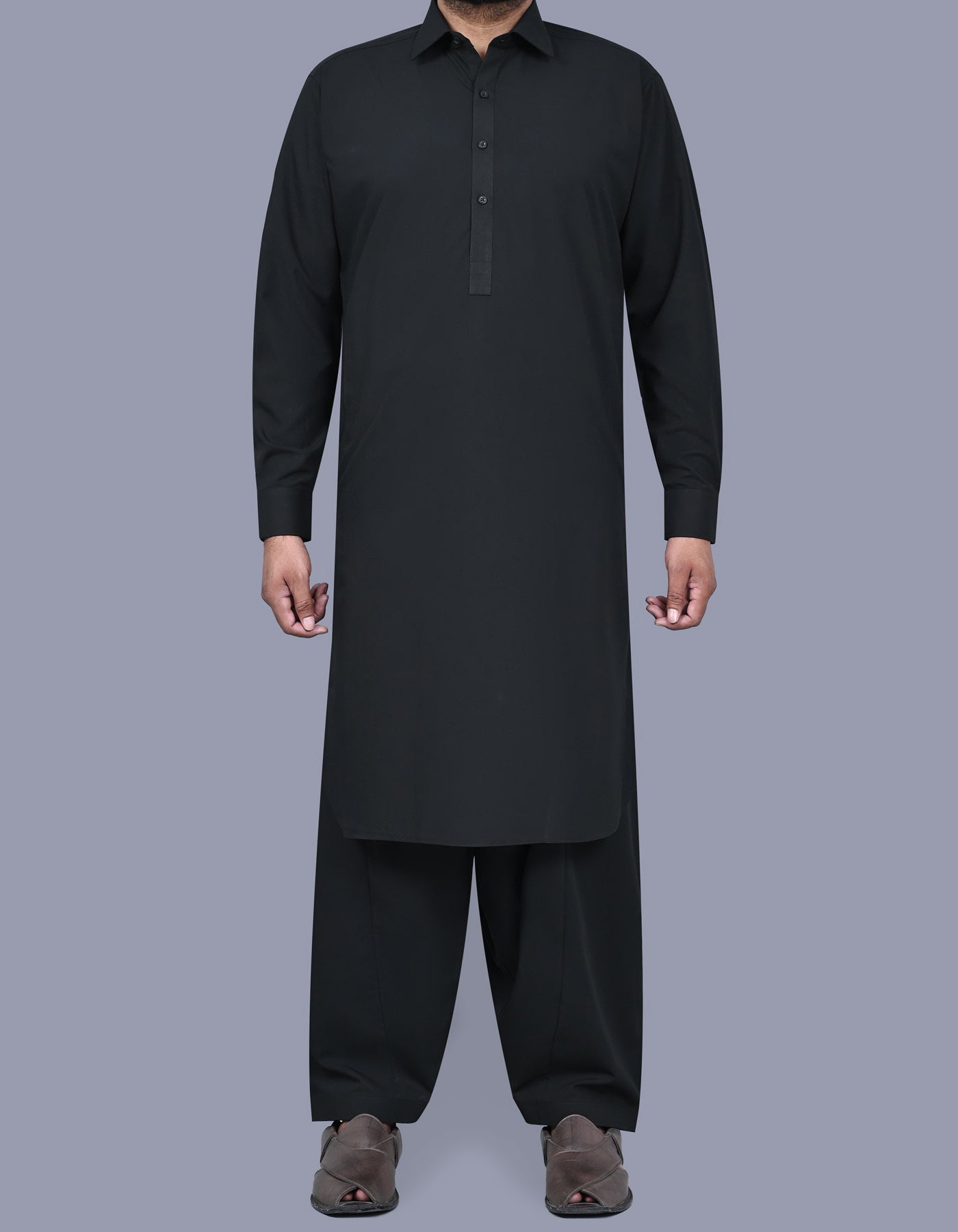 Black Plain Kameez Shalwar KS2536R-XS