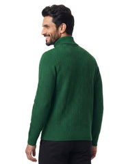 British Green Textured High Neck Sweater
