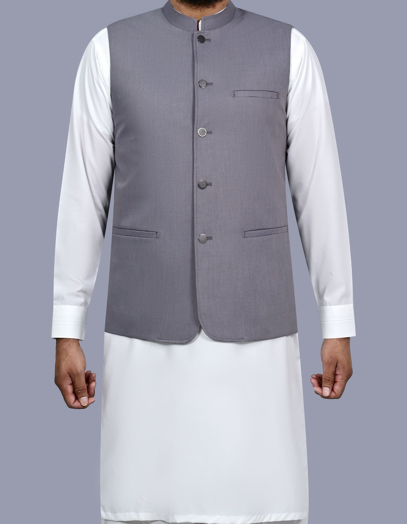 Grey Plain Waist Coat WC2614S-34