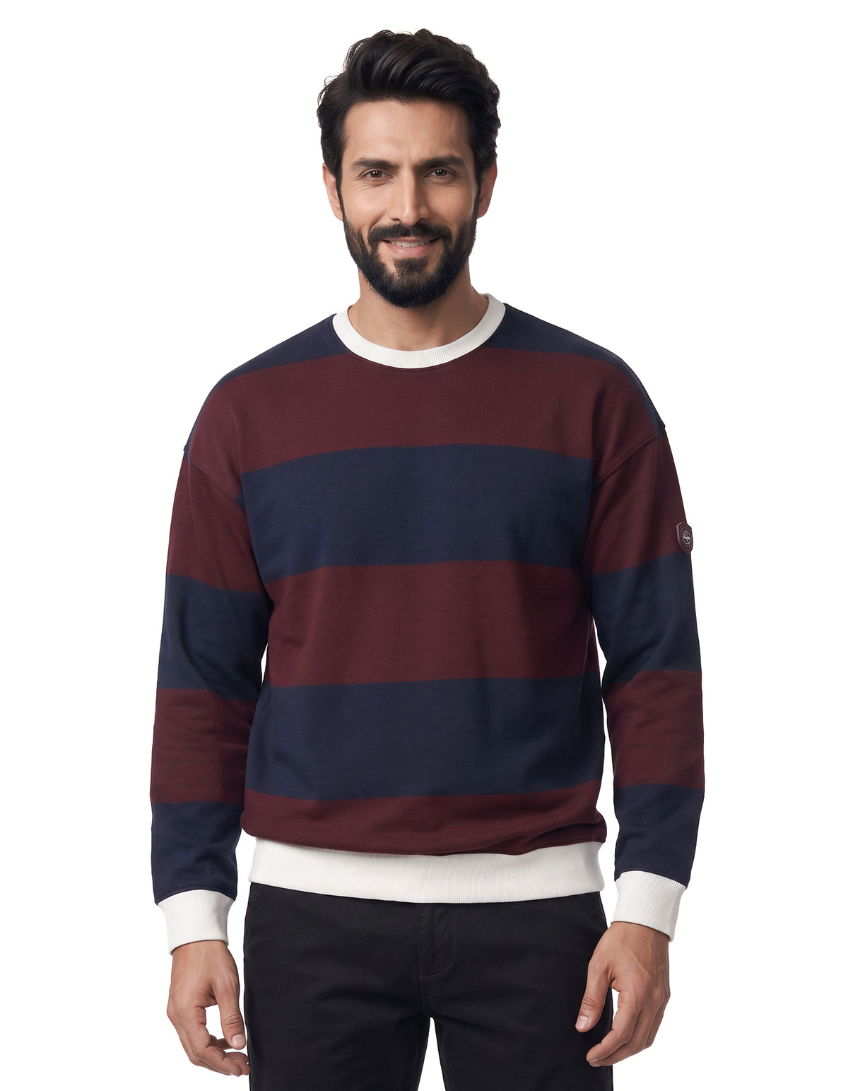 Navy Stripe Relaxed Sweatshirt