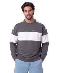 Charcoal Color Block Relaxed Sweatshirt