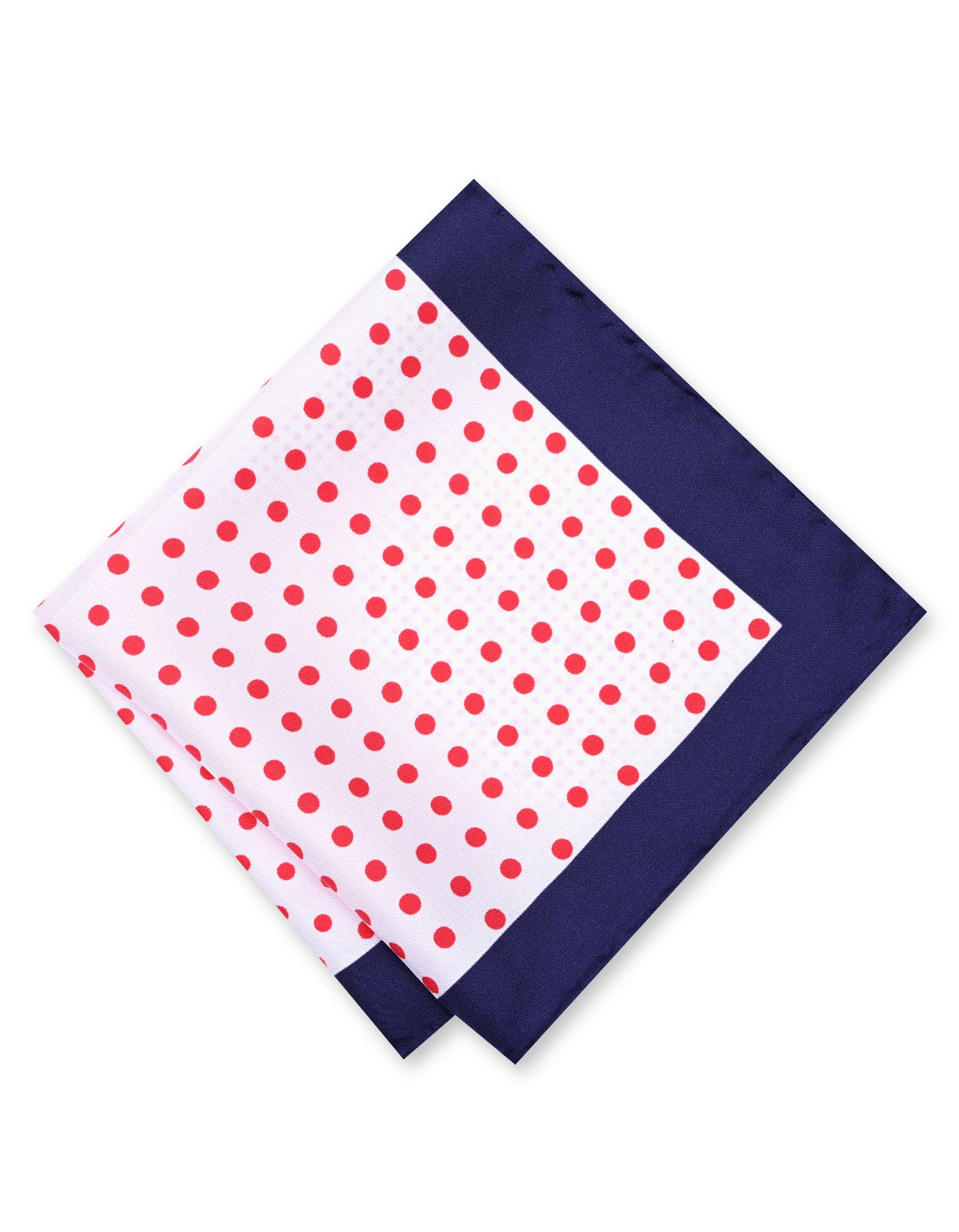 100%Silk Red/White Pocket Square