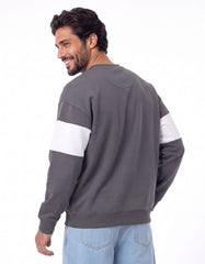 Charcoal Color Block Relaxed Sweatshirt