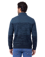 Navy Textured Half-Zip Mock Neck Sweater