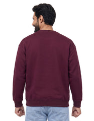 Maroon Baseball Neck Printed Performance Sweatshirt
