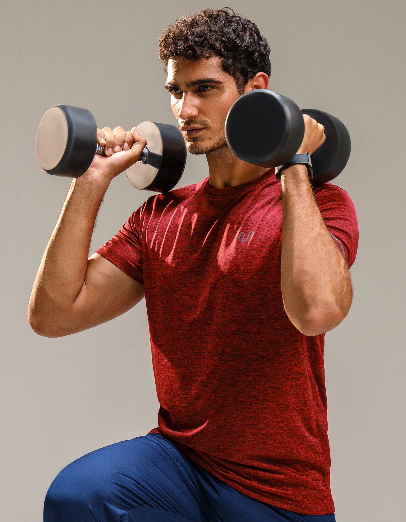 Maroon Half Sleeves Gym Tee FGT2430-L