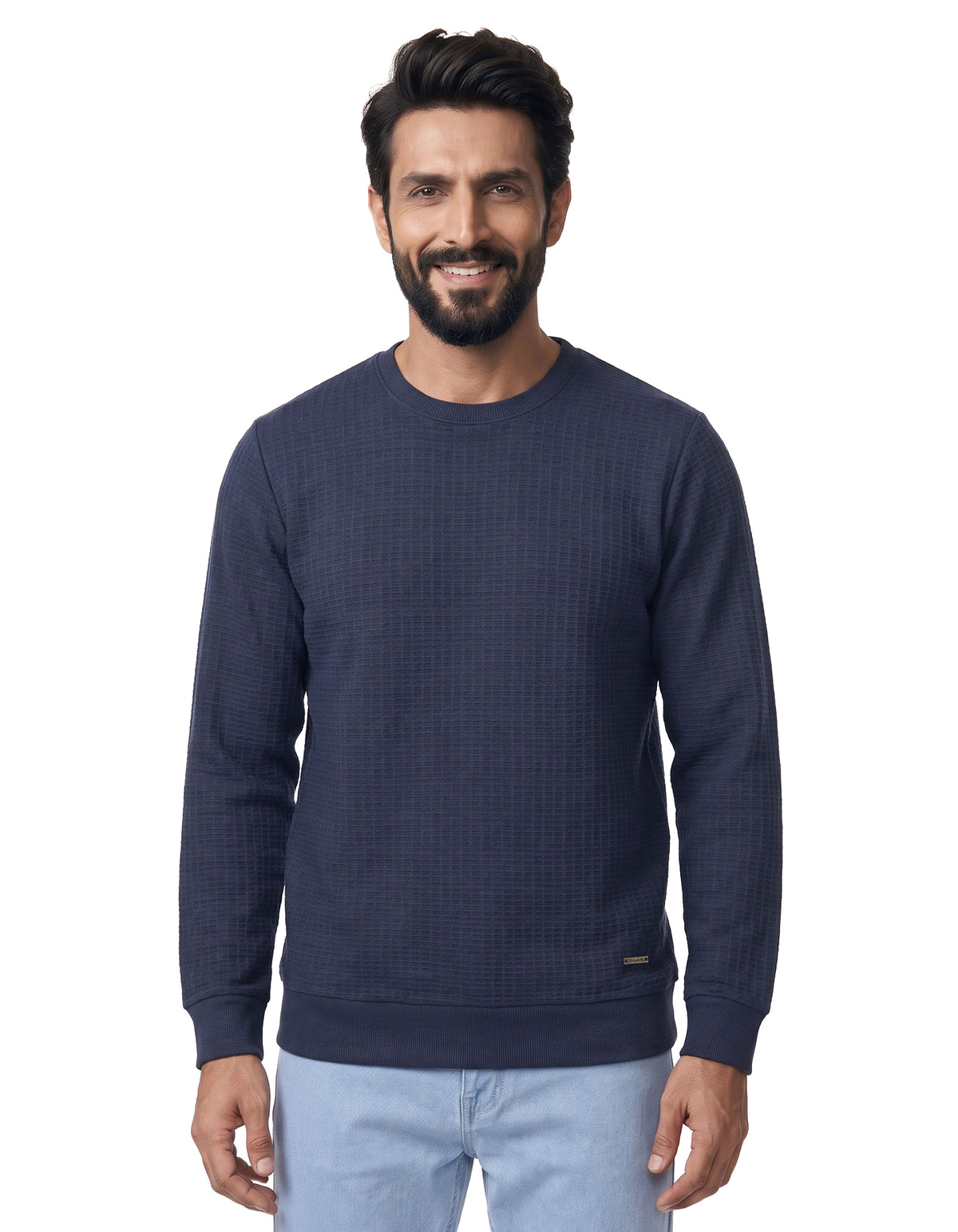 Navy Texture Sweatshirt
