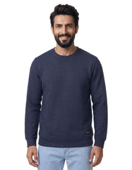 Navy Texture Sweatshirt