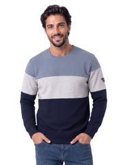 Navy Modern Colour Block Sweatshirt