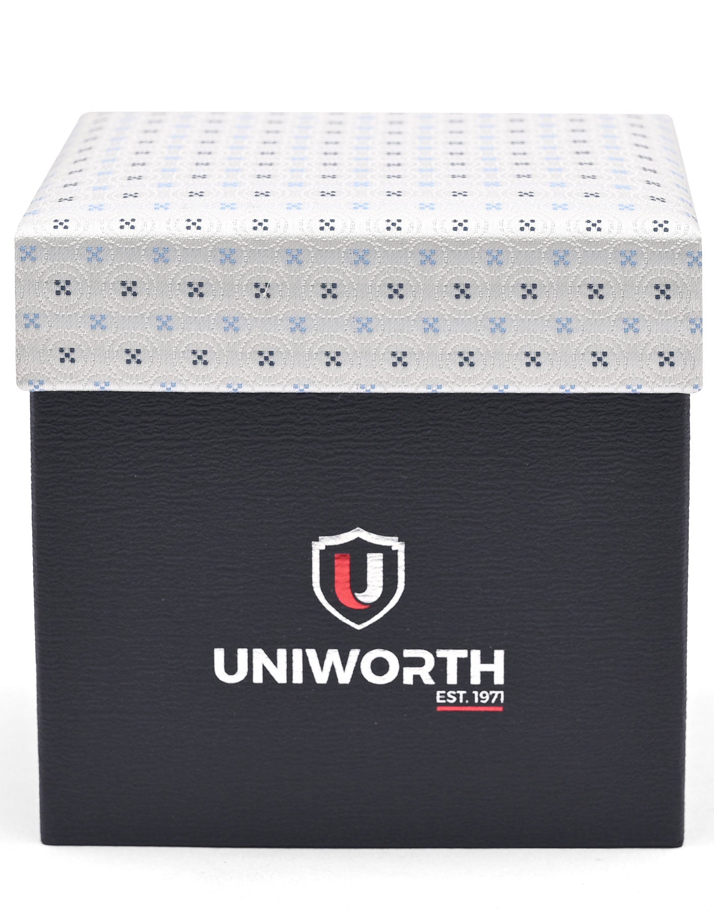 Silver Geometric Cufflink Tie Set