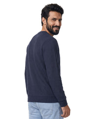 Navy Texture Sweatshirt