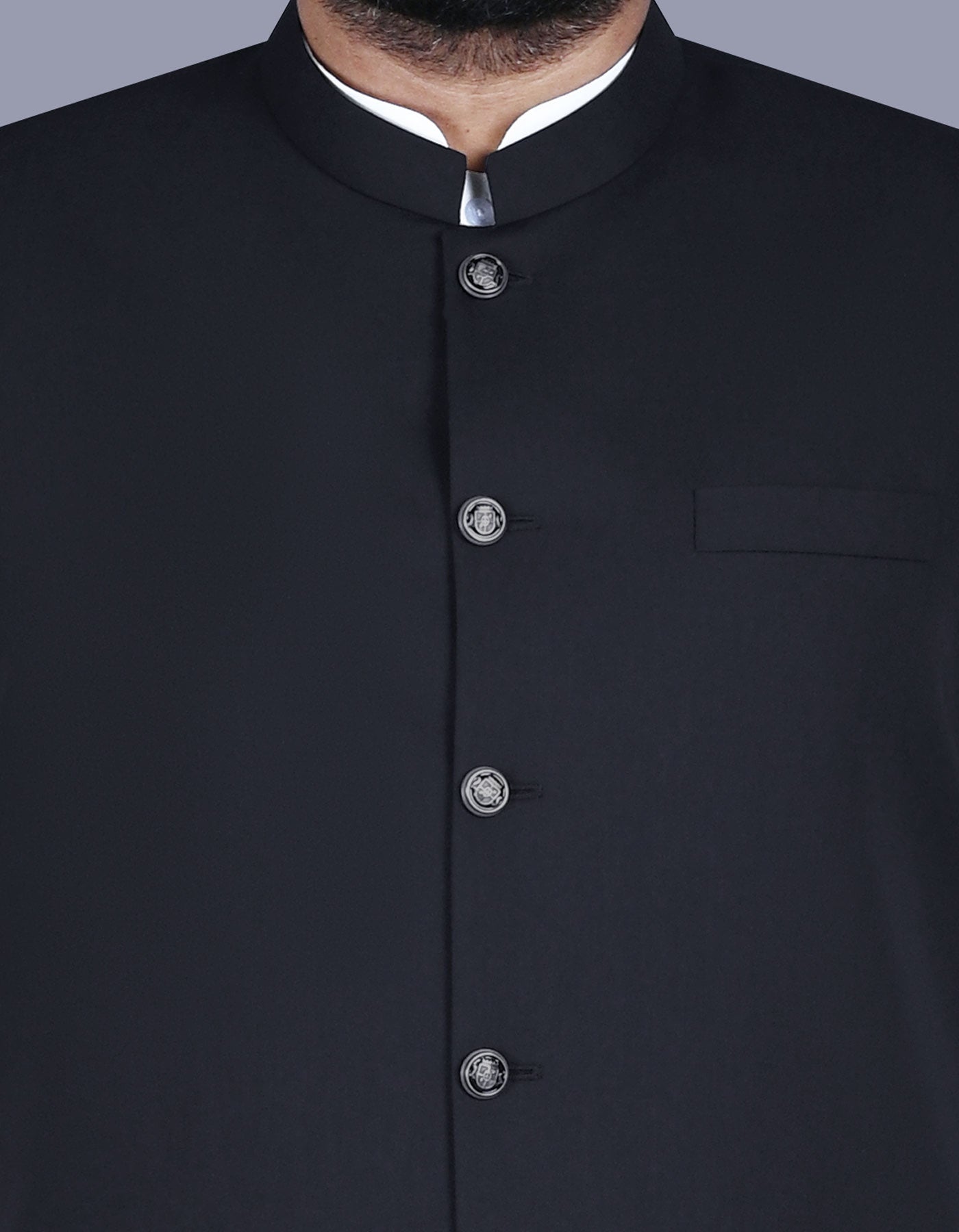 Black Plain Waist Coat WC2520-1C-36
