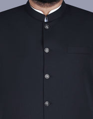 Black Plain Waist Coat WC2520-1C-36