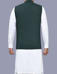 D Green Plain Waist Coat WC2519-1C-40