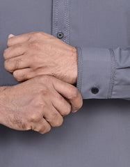 Grey Plain Kameez Shalwar KS2563S-M