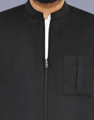 Black Plain Waist Coat WC2620C-36