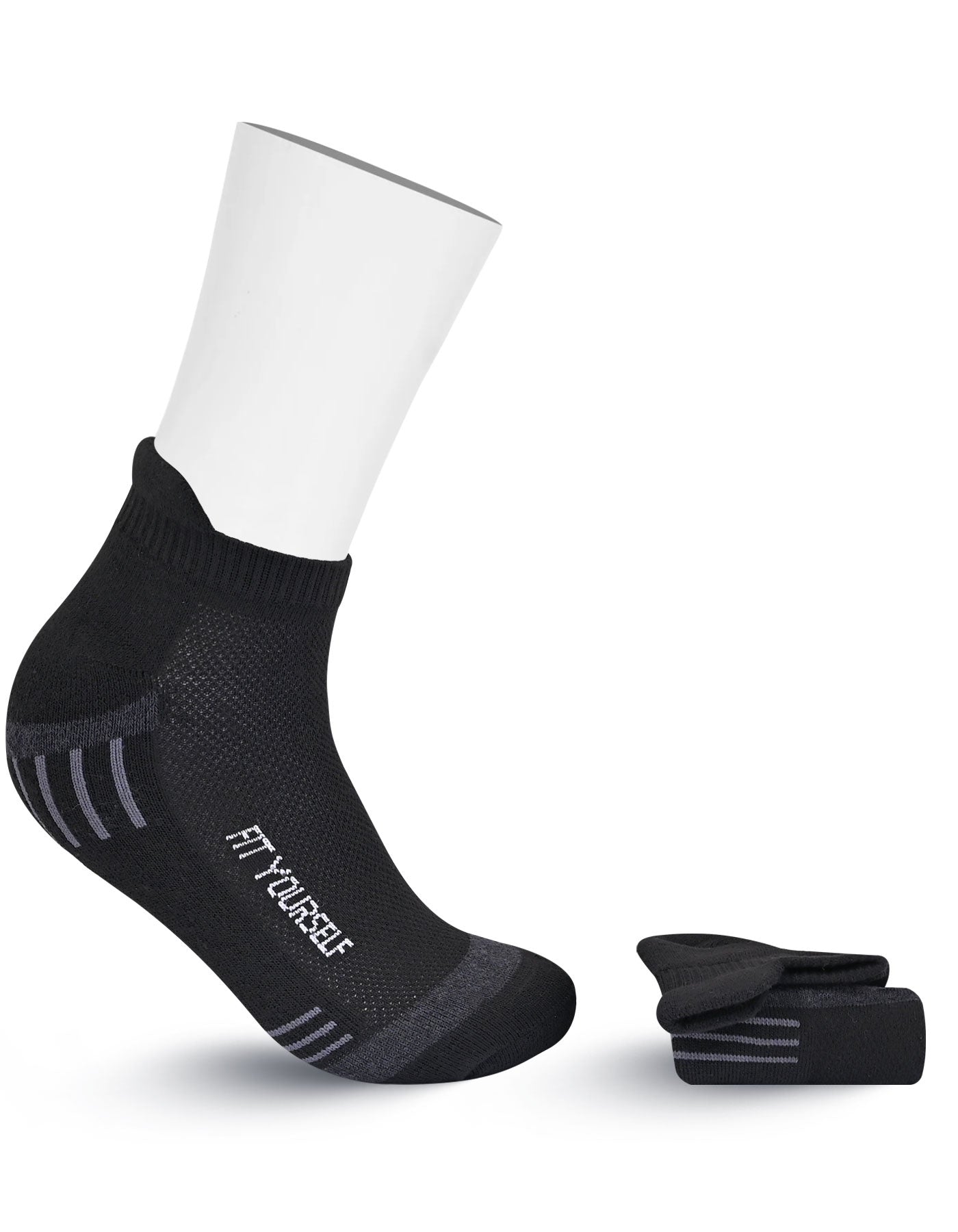 Charcoal Stripe Ankle Socks