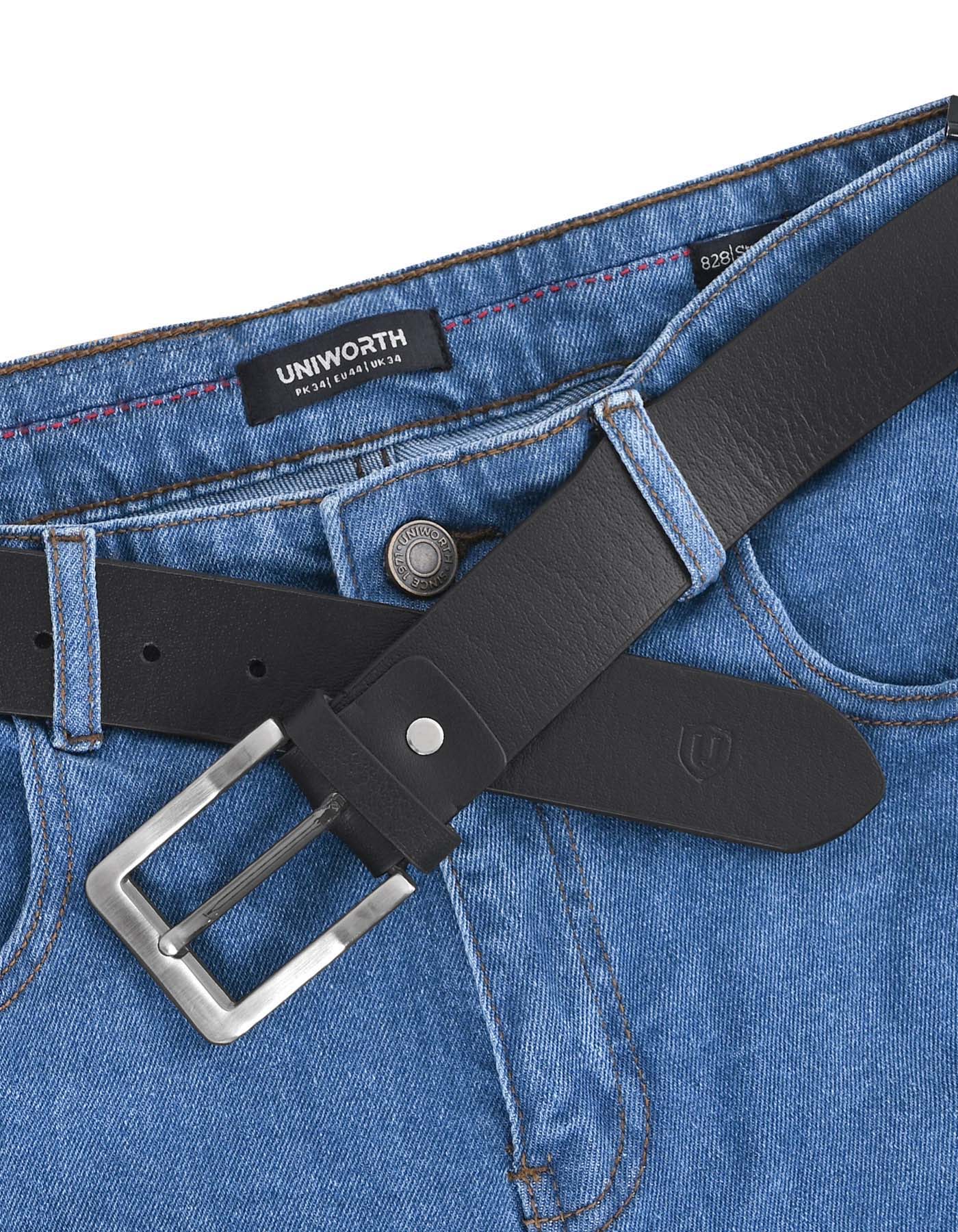 Casual Belt Pin Buckle Black BTC2505 Uniworth Single Side BTC2505-36